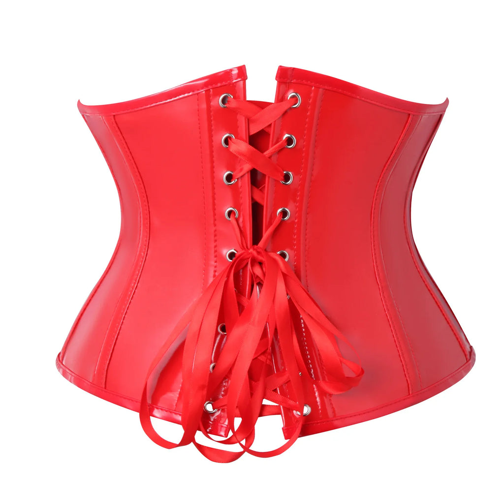 Black PVC Vinyl Corset. Top Underbust. Goth, Punk Corsdet.