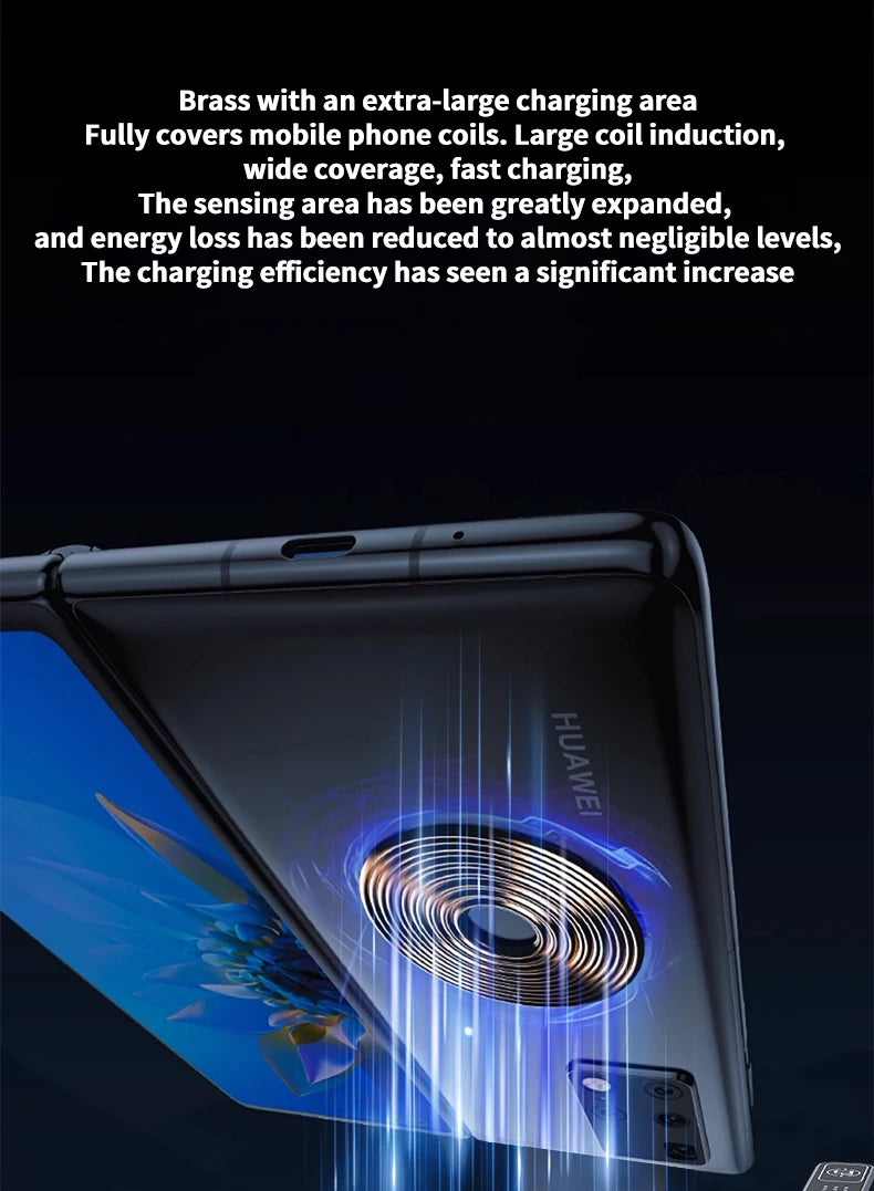 New Mini Foldable Car Phone Wireless Charging Stand. Dual Screen 90-Degree Rotation. Auto Landscape for Vehicles
