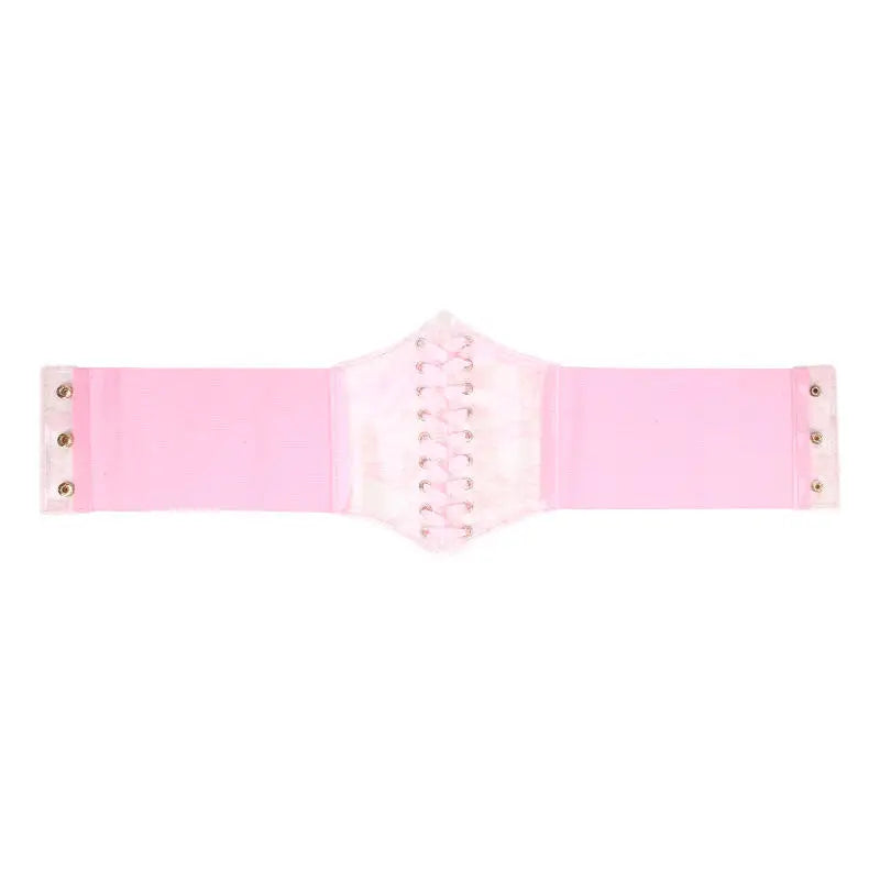 Multi-Color. Women Fashion Waist Corset. Flower Embroidery Elastic Waistband. Wide Lace. Body Slimming