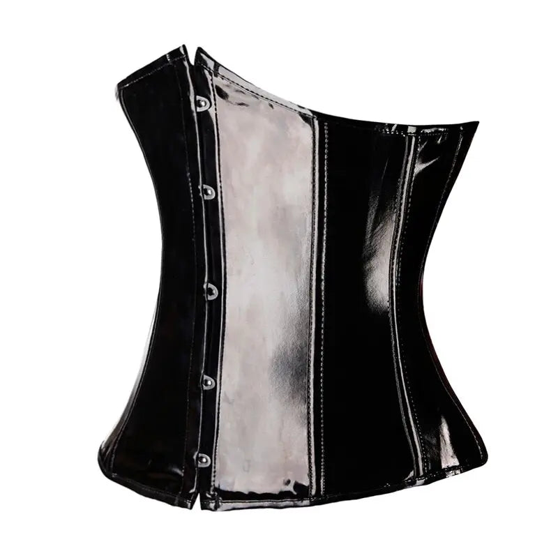 Black/Red PVC Vinyl Corset. Top Underbust. Goth, Punk Corsdet.