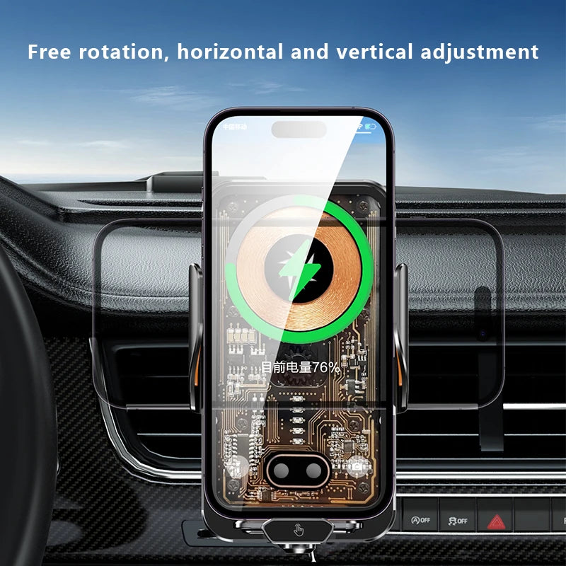 66W Fast Charging Car Phone Holder Wireless Magnetic Charging Base  Fully Automatic Sensor Activation Function