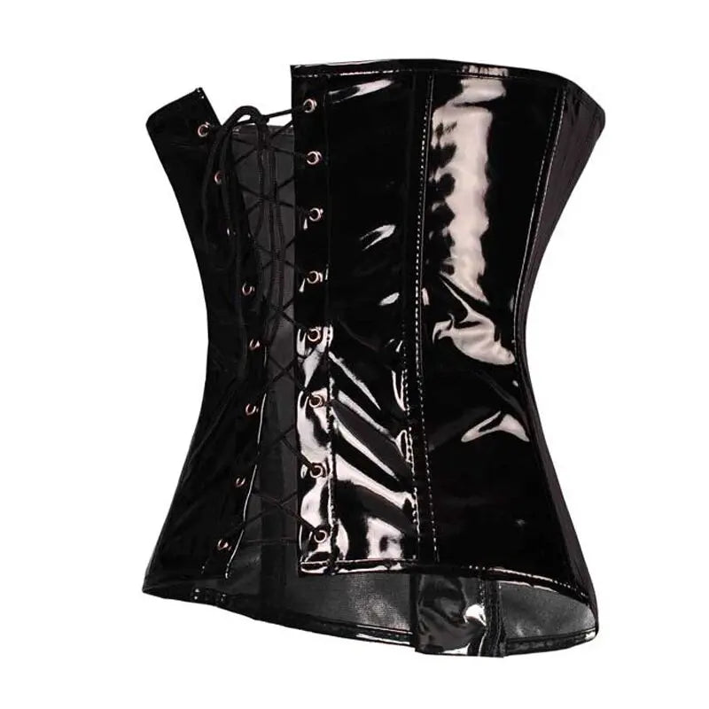 Black/Red PVC Vinyl Corset. Top Underbust. Goth, Punk Corsdet.