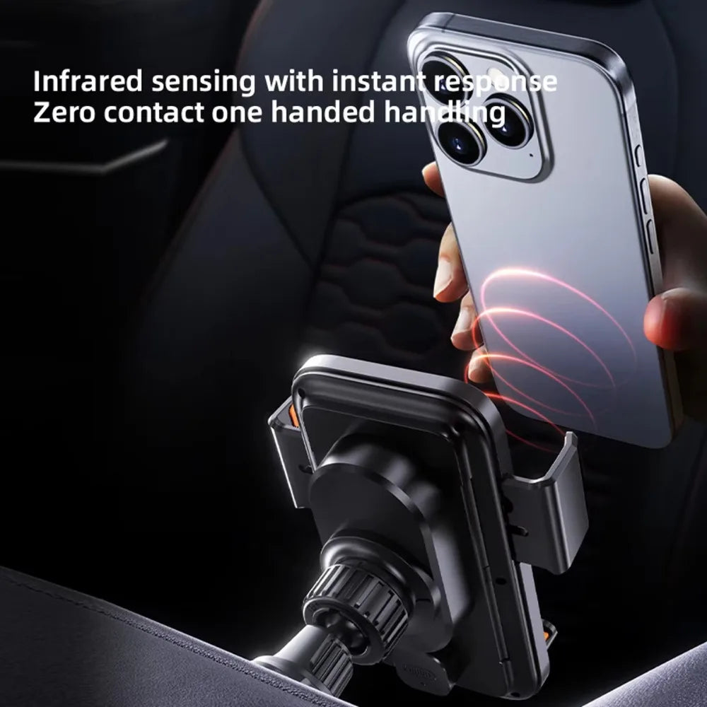 15W Wireless. Car Phone Holder. Auto Sensing One Touch Release.