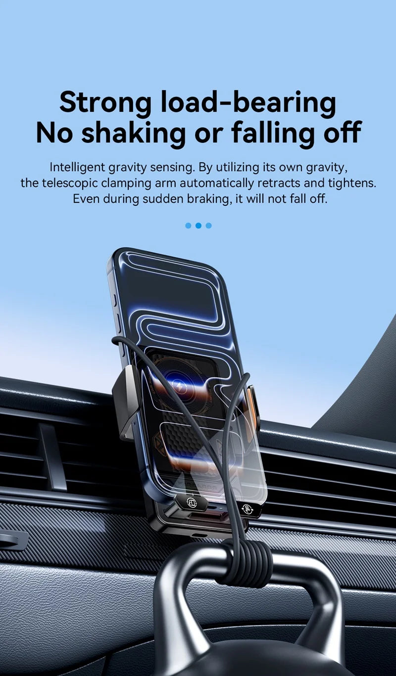 15W Universal Car Wireless Phone Holder. ght Mount for iPhone 17,16. Samsung.