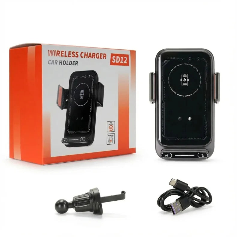 15W Wireless. Car Phone Holder. Auto Sensing One Touch Release.
