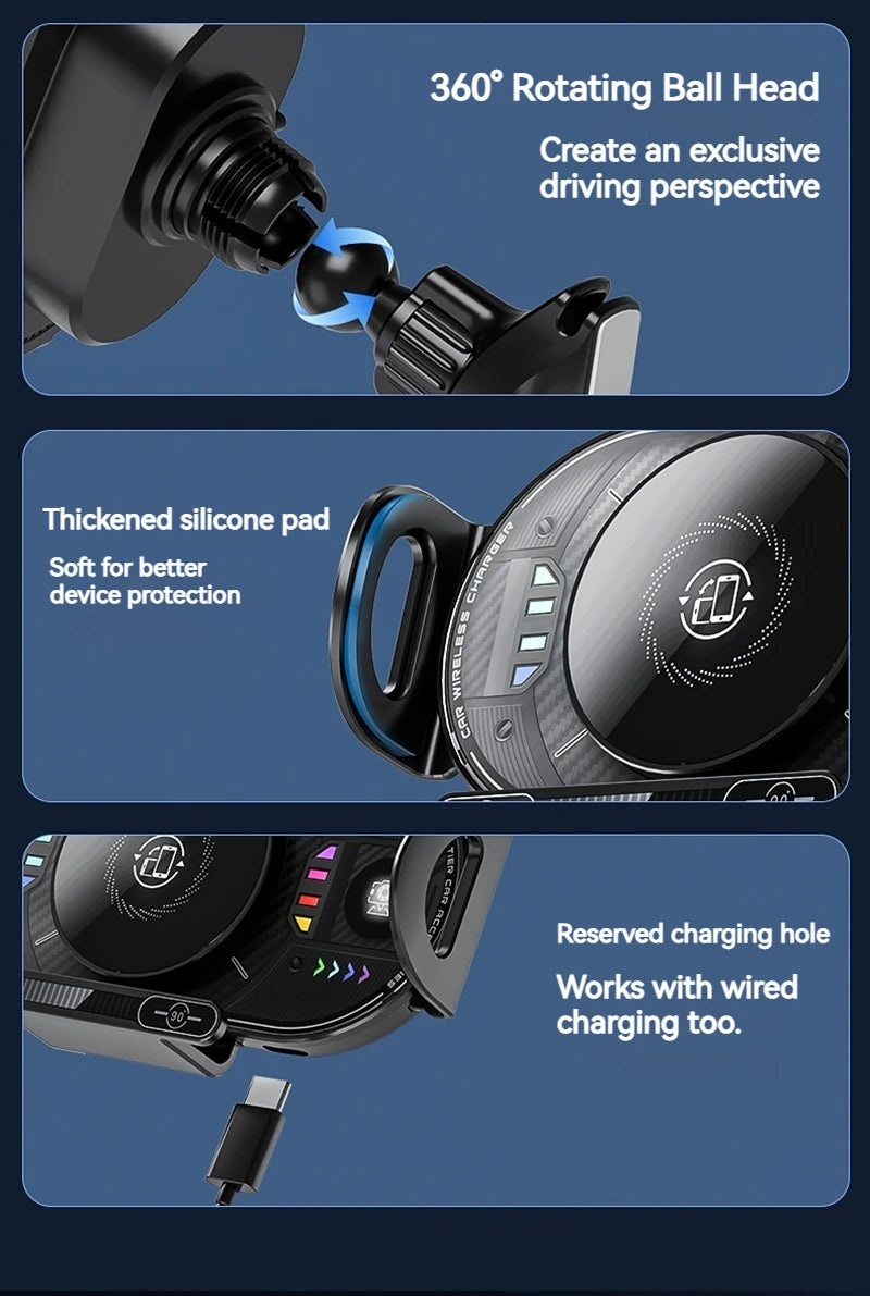 15W Universal Wireless Car Phone Holder. Multiple Variants.