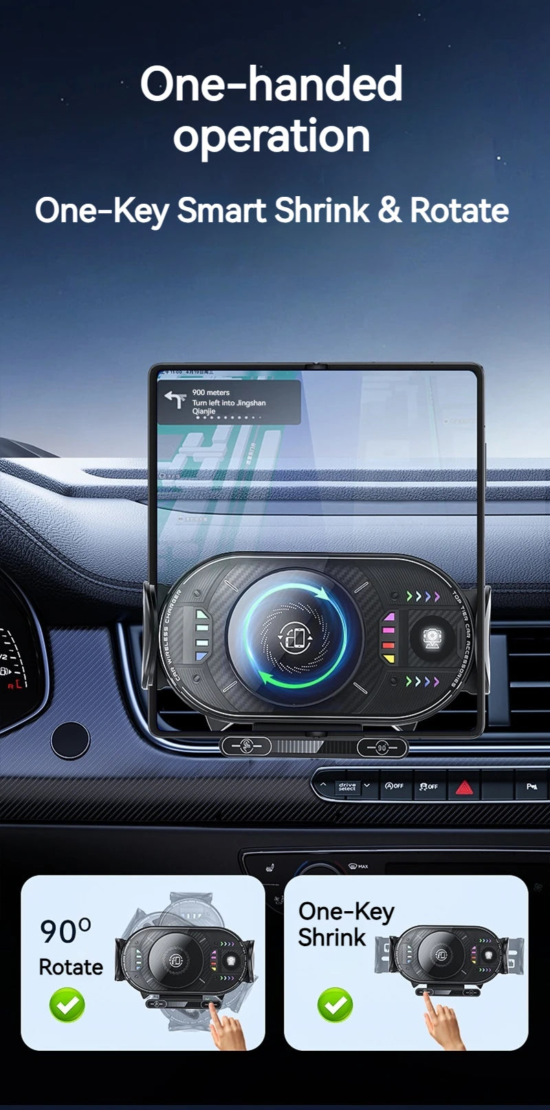 15W Universal Wireless Car Phone Holder. Multiple Variants.