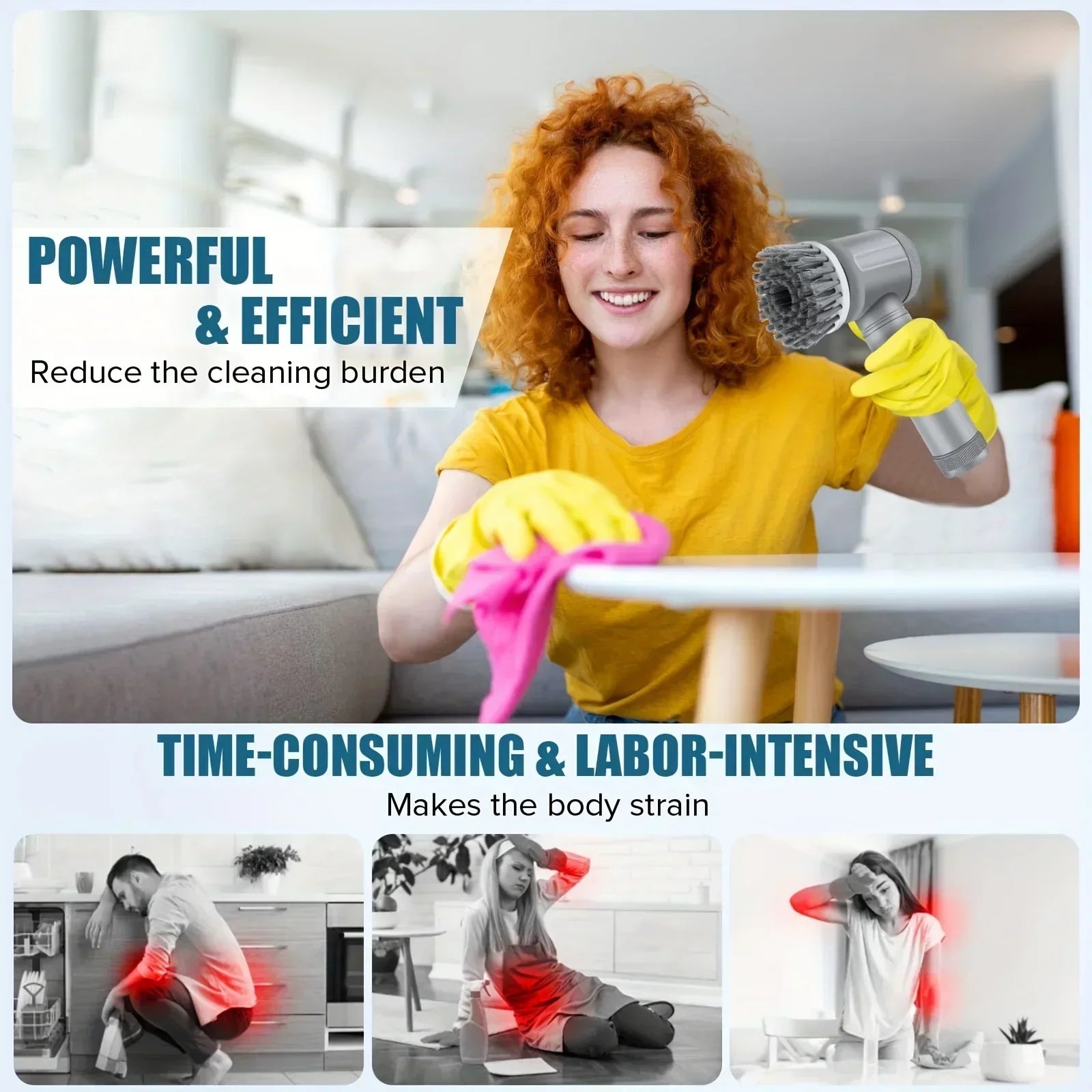 Grey Electric Spin Scrubber. Cordless Cleaning. Brush Power Scrubber. 5 replaceable Brush Heads.