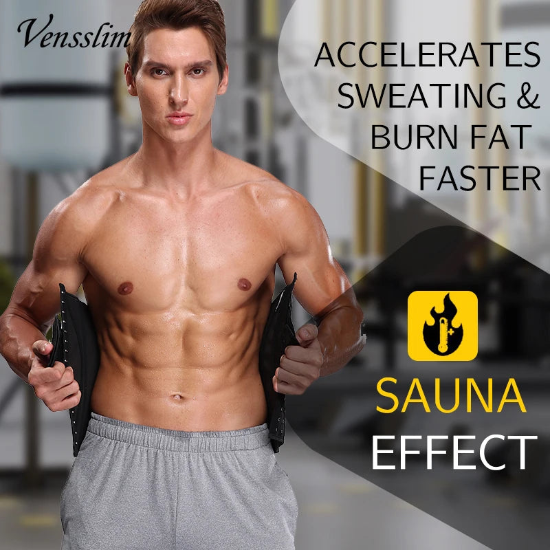 Black/Grey Men Sauna Body shaper. Waist slimmer. Weight loss Trimmer Corset.