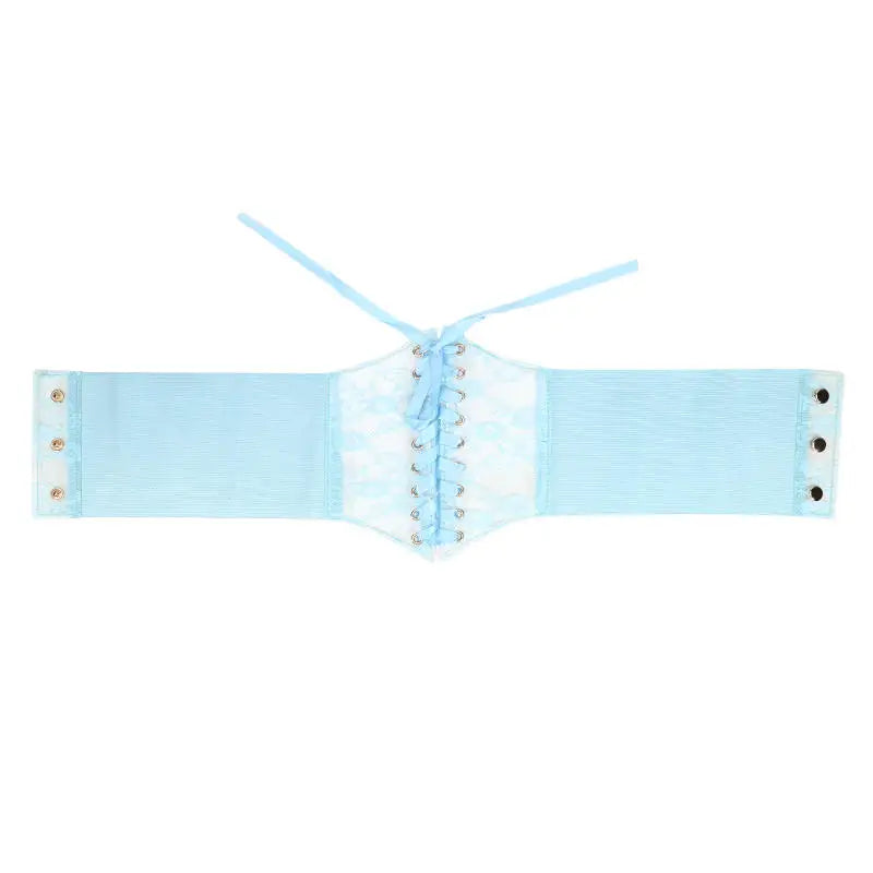 Multi-Color. Women Fashion Waist Corset. Flower Embroidery Elastic Waistband. Wide Lace. Body Slimming