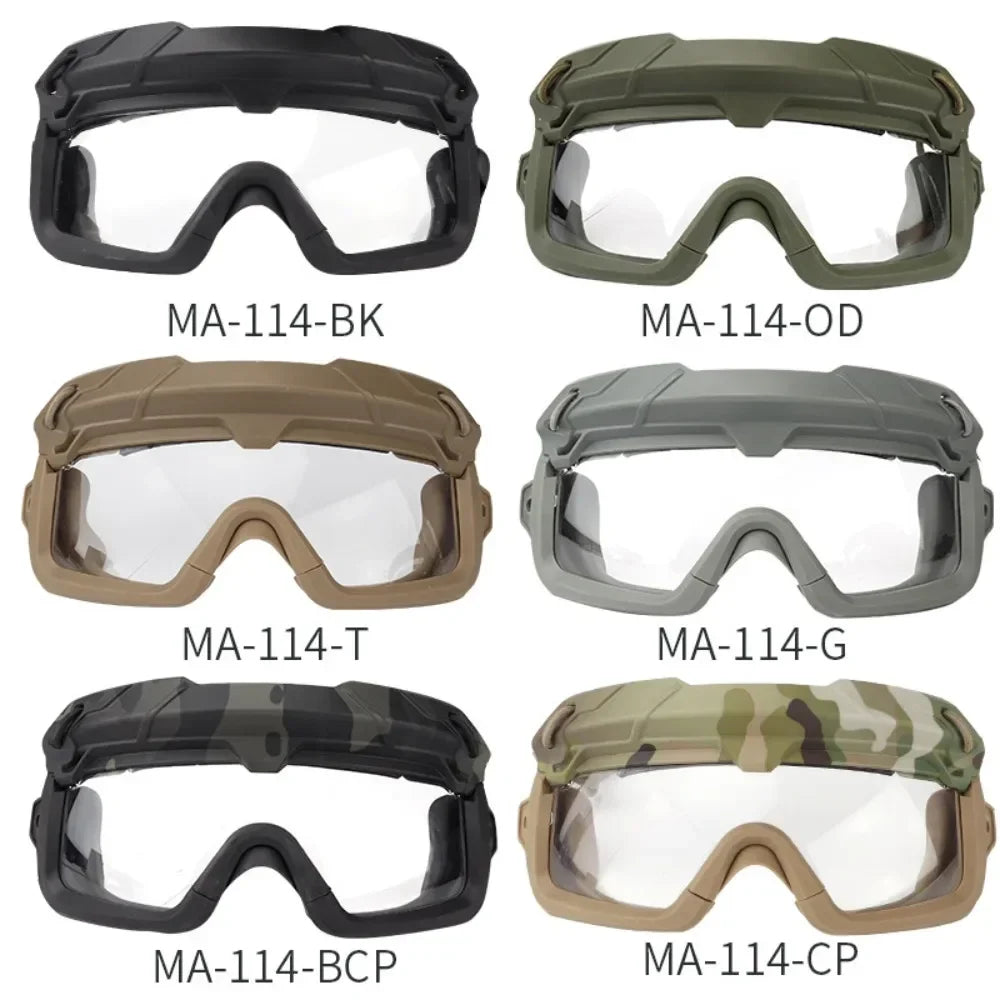 Tactical Helmet Goggles Sports Sunglasses for Men Women 2 Modes Airsoft  Riding Eyewear Protection for Hiking Paintball Hunting