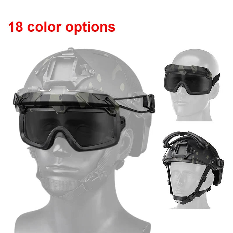 Tactical Helmet Goggles Sports Sunglasses for Men Women 2 Modes Airsoft  Riding Eyewear Protection for Hiking Paintball Hunting