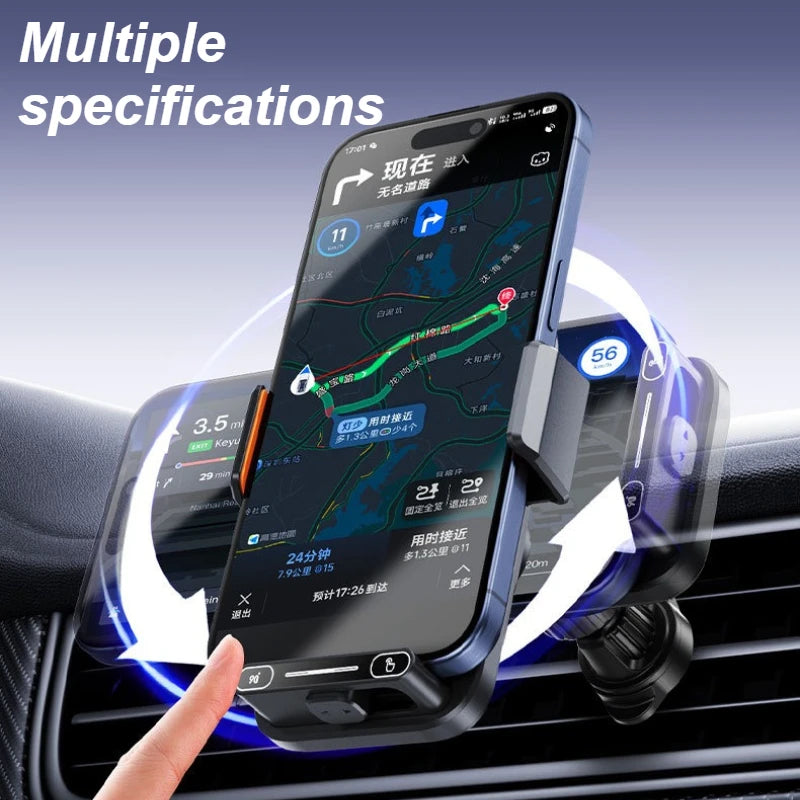 15W Wireless. Car Phone Holder. Auto Sensing One Touch Release.