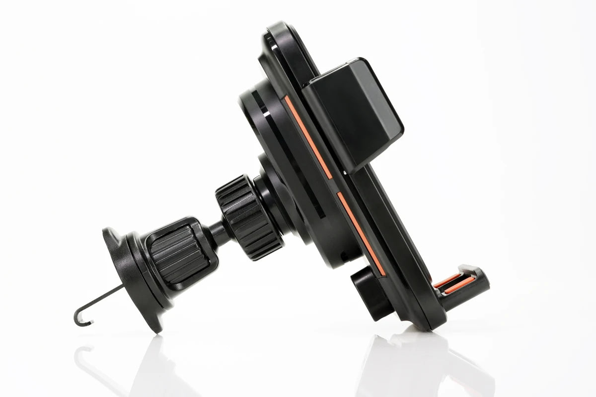 Car Phone Charger. Phone Holder. 15W Wireless & Wired Charger. Auto Sensing One-Touch Release and Rotation. Black.