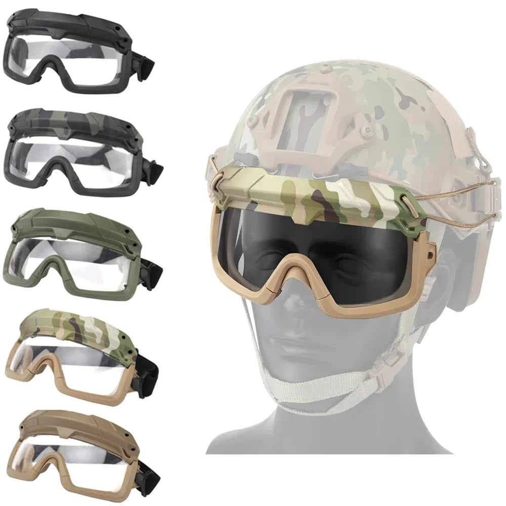 Multi-Color Sports Tactical Helmet Goggles.  Sunglasses for Men/Women. Two Modes Airsoft Riding Eyewear, Hiking, Paintball, Hunting, Etc