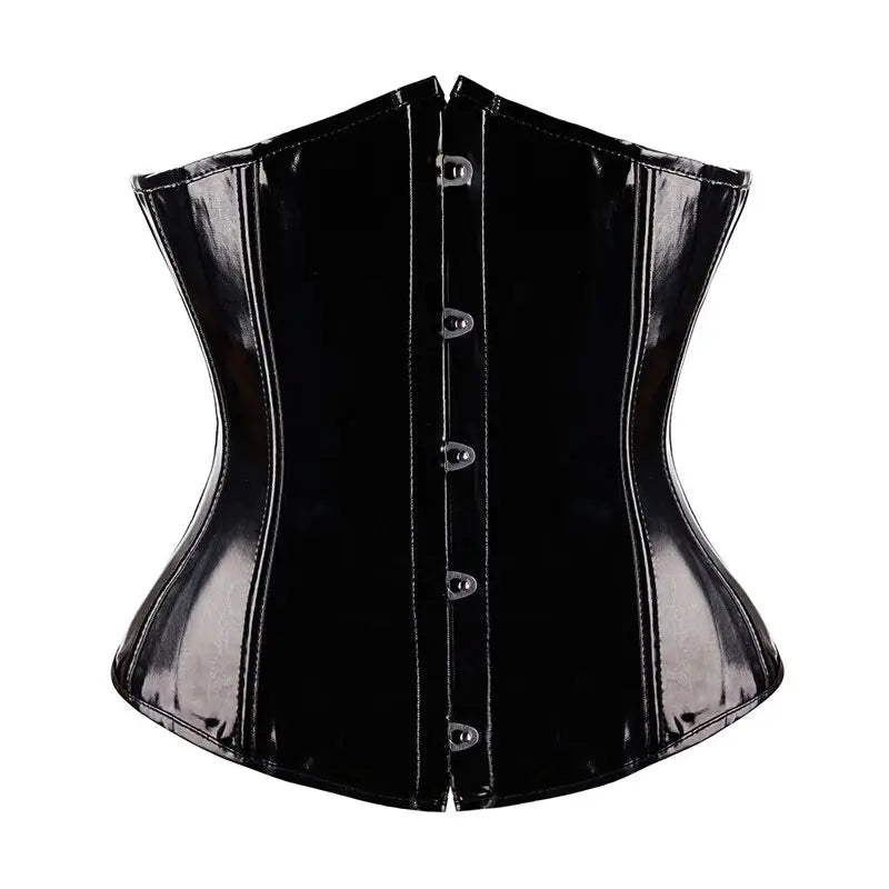 Black PVC Vinyl Corset. Top Underbust. Goth, Punk Corsdet.