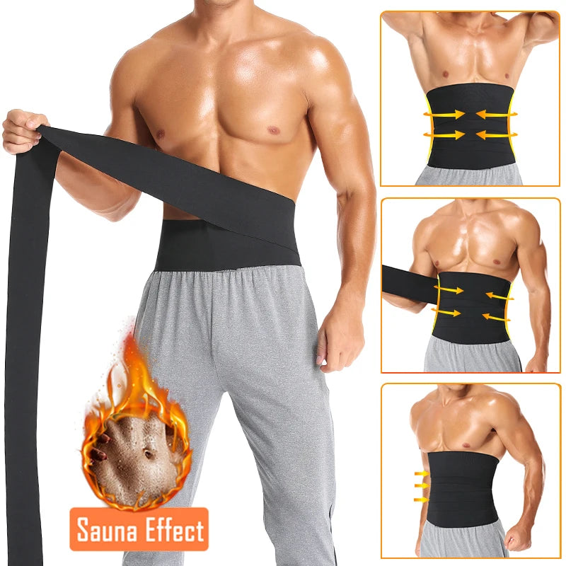 Black. Men Slimming Waist Shaper. Neoprene Fat Burner. Weight Loss. Sauna.