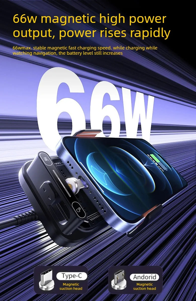 15W Wireless. Car Phone Holder. Auto Sensing One Touch Release.
