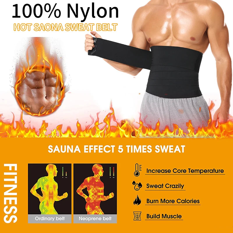Black. Men Slimming Waist Shaper. Neoprene Fat Burner. Weight Loss. Sauna.