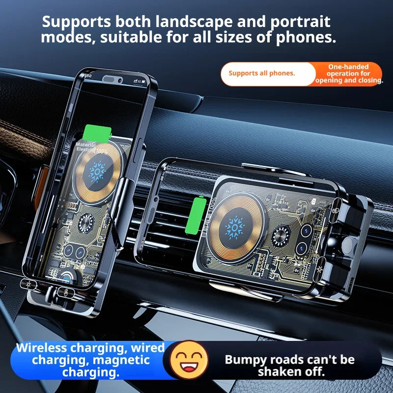 Car Wireless Charger Car Mobile Phone Holder 2026 New Super Fast Charging Car Navigation Special Air Outlet