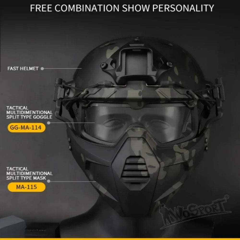 Tactical Helmet Goggles Sports Sunglasses for Men Women 2 Modes Airsoft  Riding Eyewear Protection for Hiking Paintball Hunting