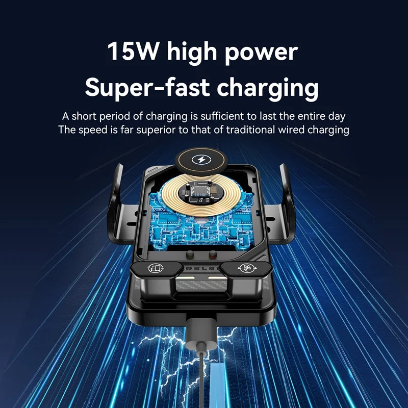 15W Universal Car Wireless Phone Holder. ght Mount for iPhone 17,16. Samsung.