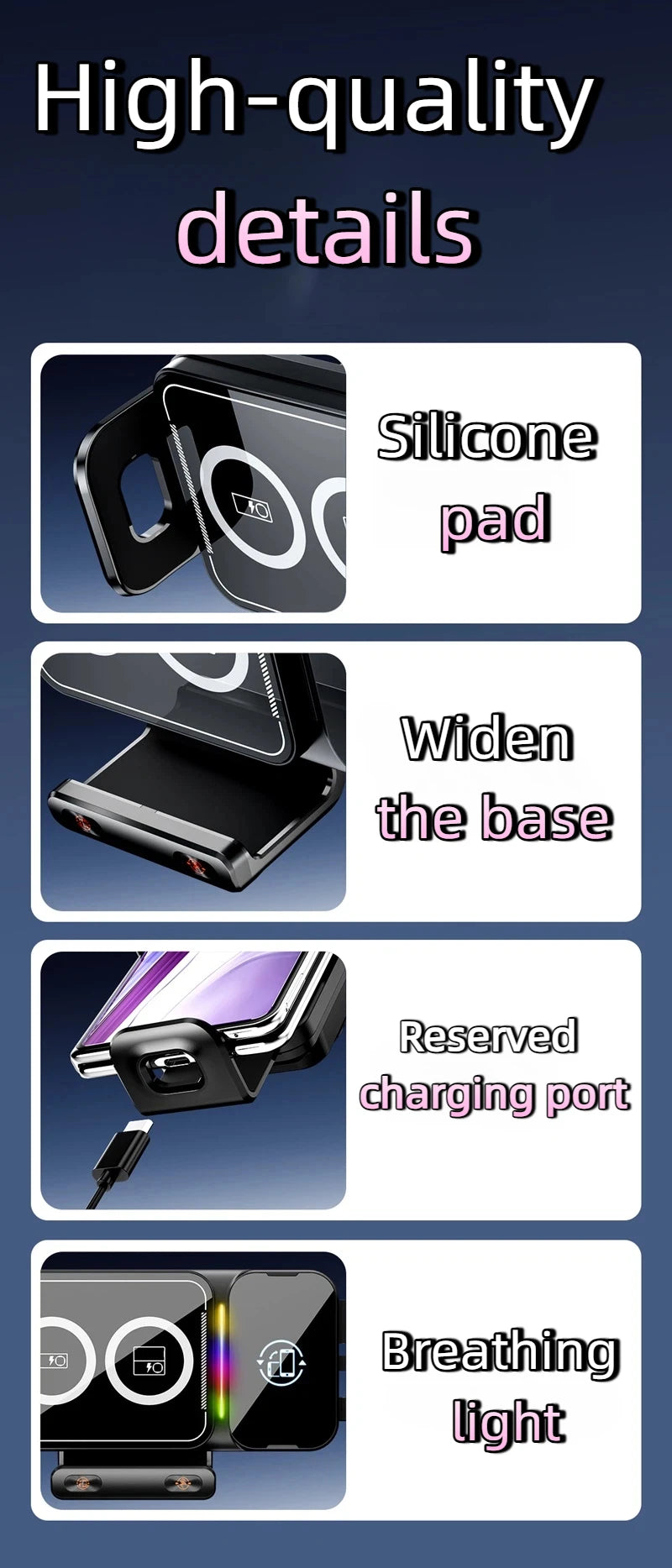 15W Universal Car Phone Wireless Charger & Holder. For Samsung Galaxy & Iphone.