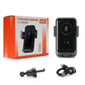 Car Phone Charger. Phone Holder. 15W Wireless & Wired Charger. Auto Sensing One-Touch Release and Rotation. Black.