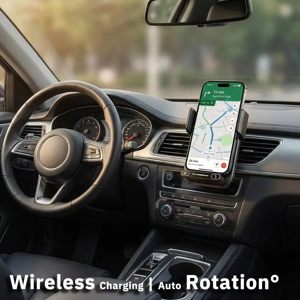 15W Wireless. Car Phone Holder. Auto Sensing One Touch Release.