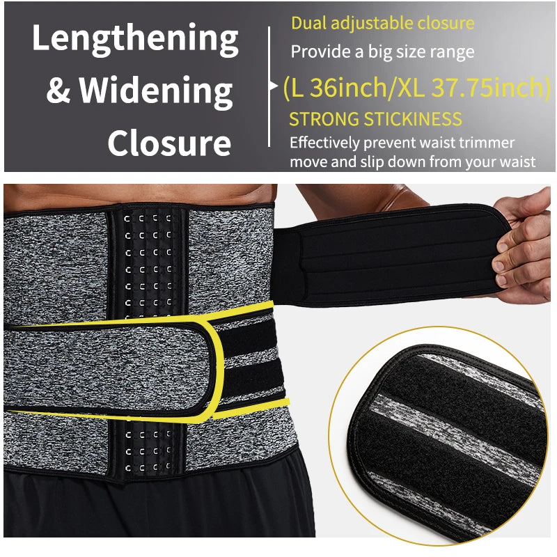 Vensslim Sauna Body Shaper Men Waist Trainer Fitness Belt Slimming Abdomen Weight Loss Trimmer Corset Sweat Workout Fat Burner