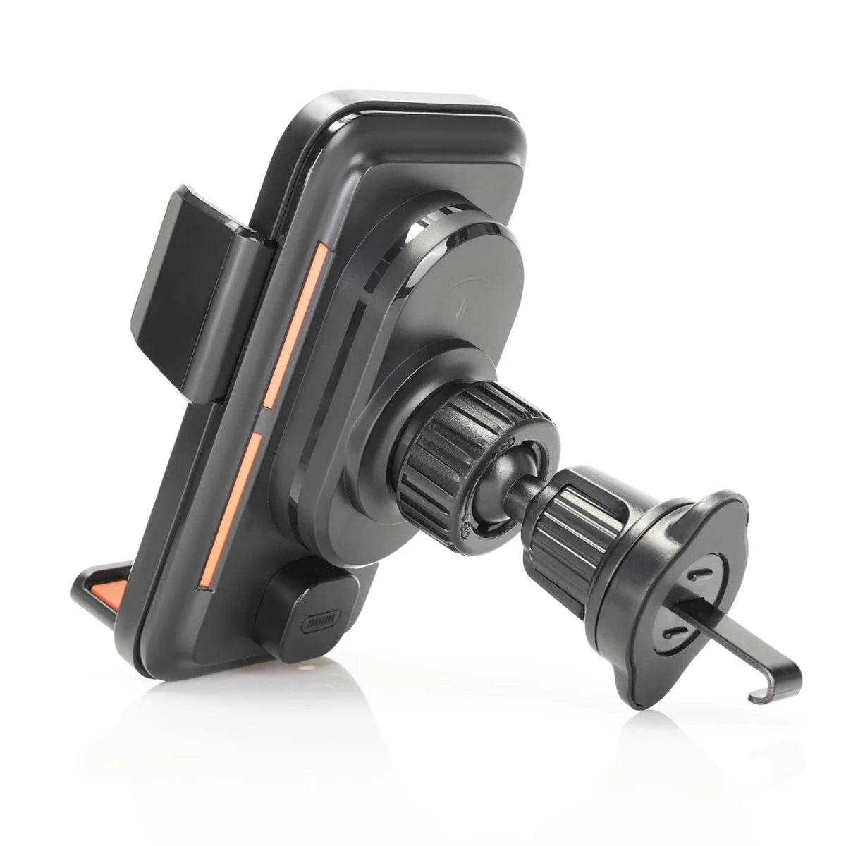 15W Smart Sensing Wireless Car Charging Phone Holder. Motorized Rotation One-Touch Release & Clamping. Rotatable Cable Port
