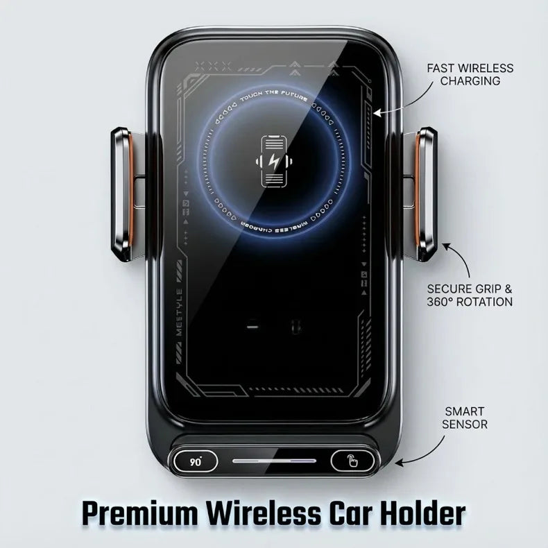 15W Wireless. Car Phone Holder. Auto Sensing One Touch Release.