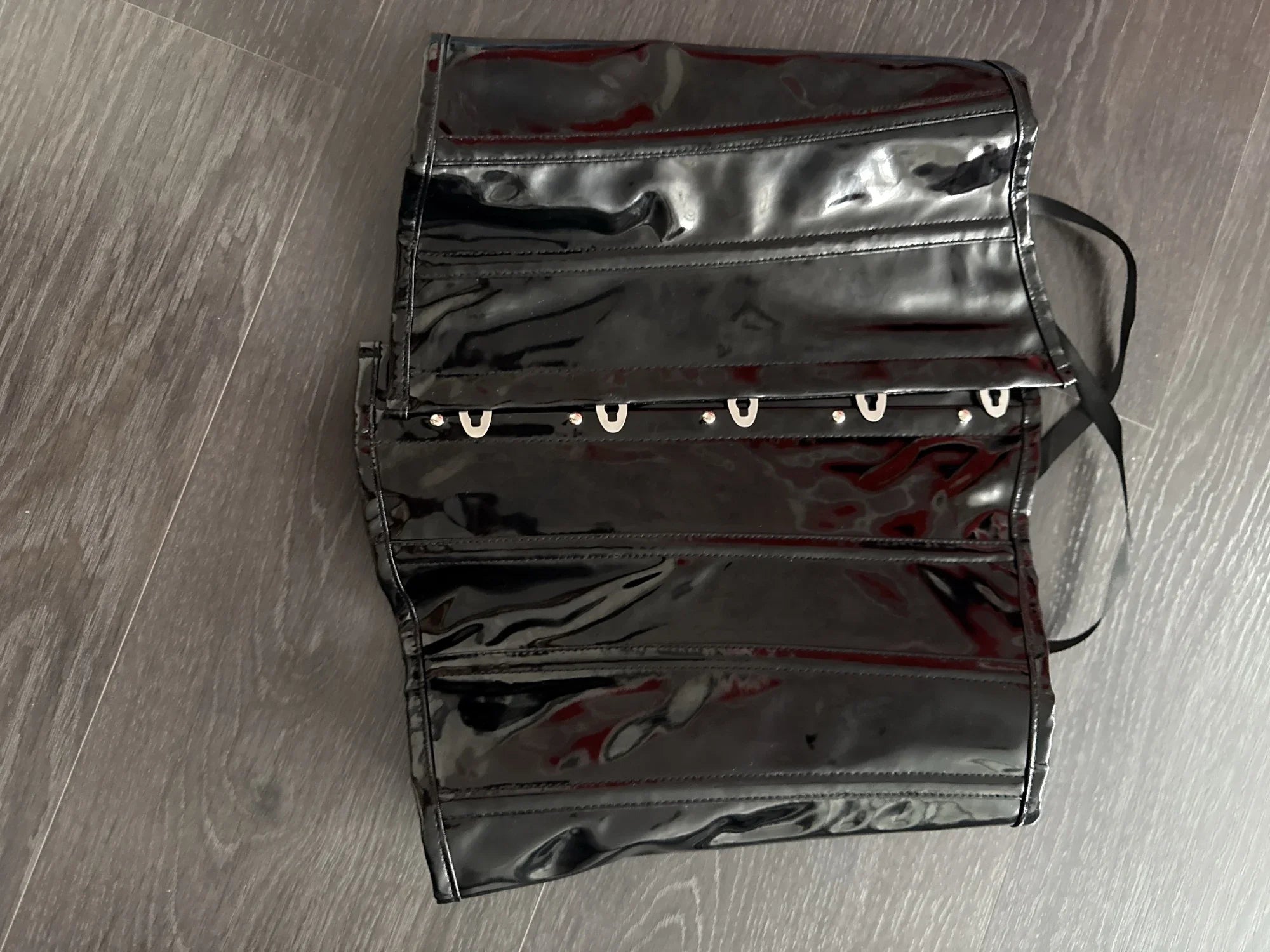 Black PVC Vinyl Corset. Top Underbust. Goth, Punk Corsdet.