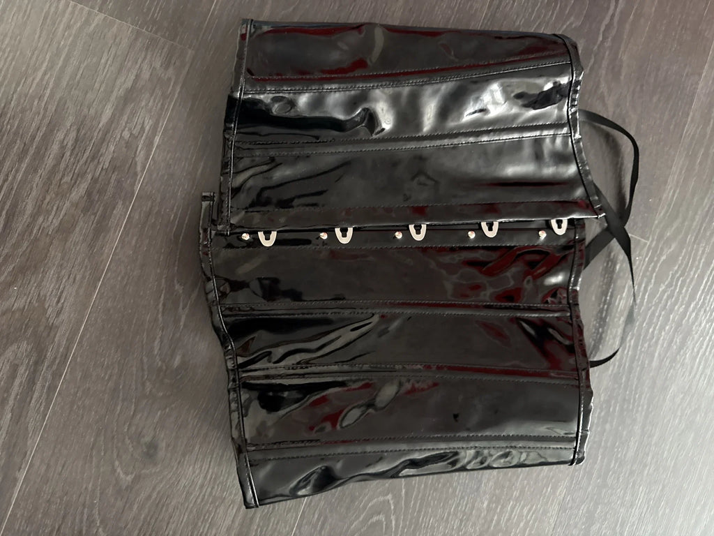 Black/Red PVC Vinyl Corset. Top Underbust. Goth, Punk Corsdet.