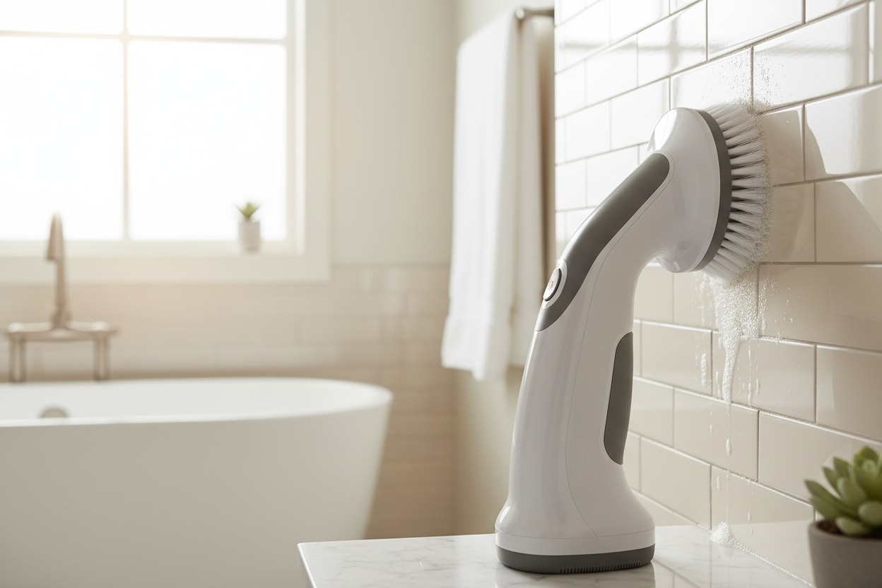 Cordless handheld scrubbing brush